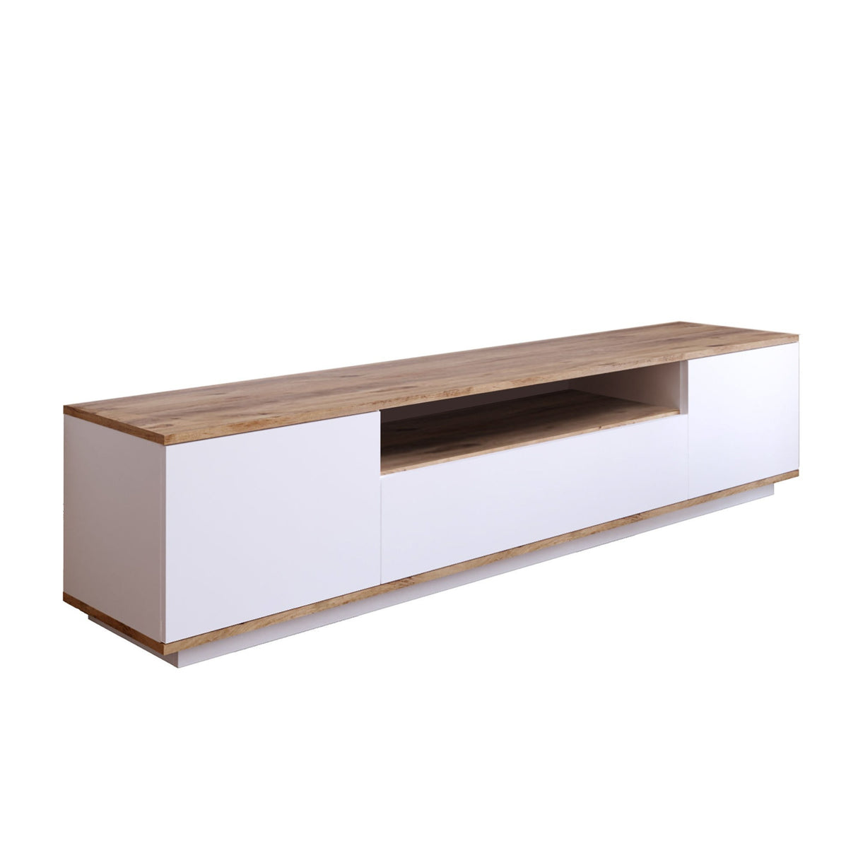 TV furniture Salerno Atlantic Pine Wit Melamine 180x44.6x44.5 cm