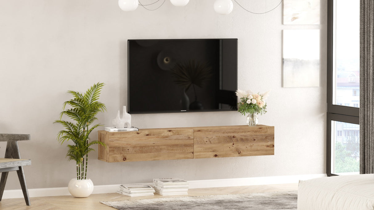 TV furniture Turin Atlantic Pine Melamine 180x29.6x31.6 cm