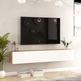 TV furniture Turin Atlantic Pine Wit Melamine 180x29.6x31.6 cm