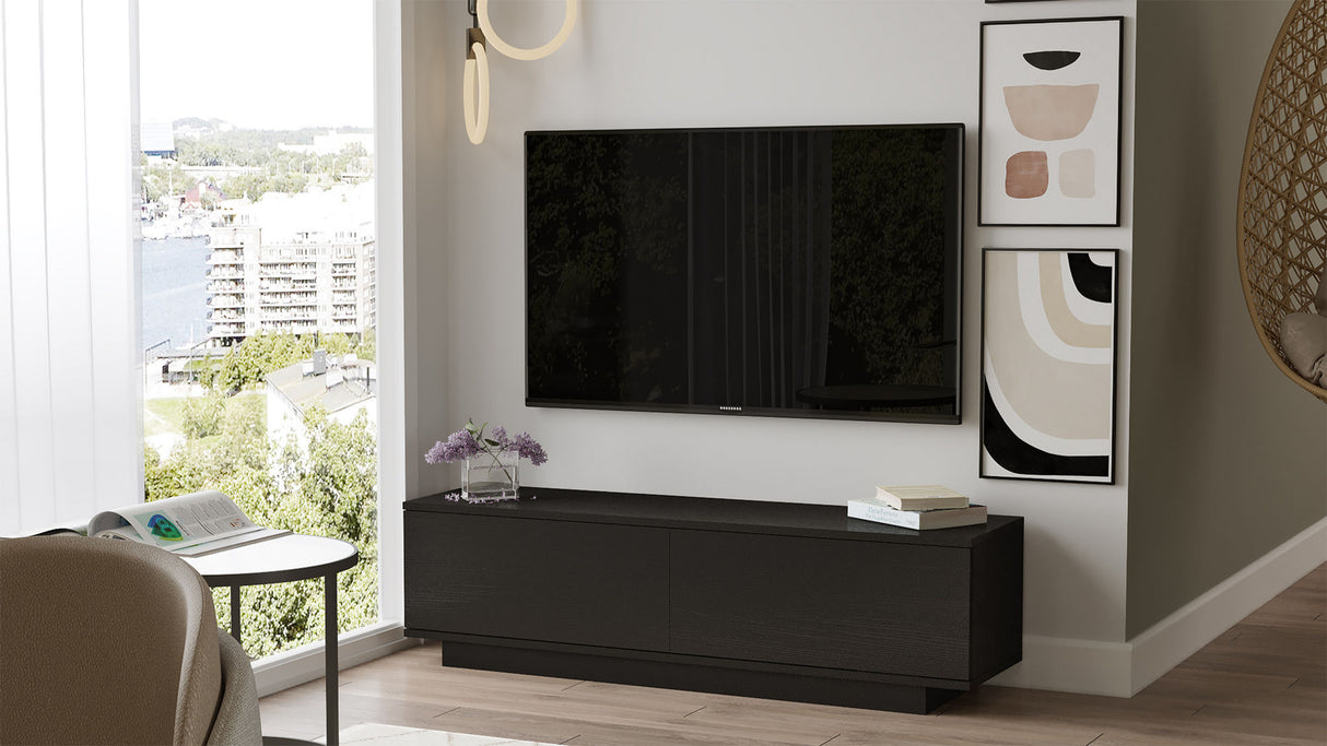 TV furniture merida black melamine 140x38.2x35.5 cm