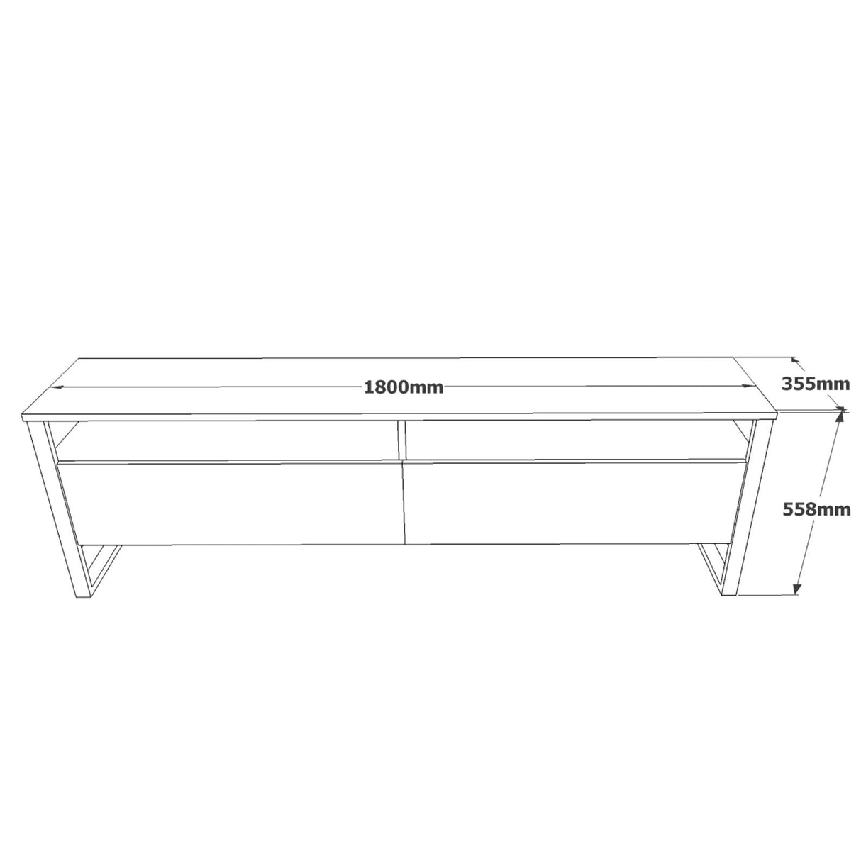 TV furniture set Sable Atlantic Pine Melamine 180x56x35.5 cm