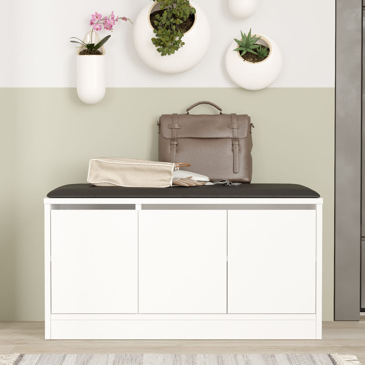 Shoe cabinet Aquila White Melamine 89.6x45.8x35.5 cm