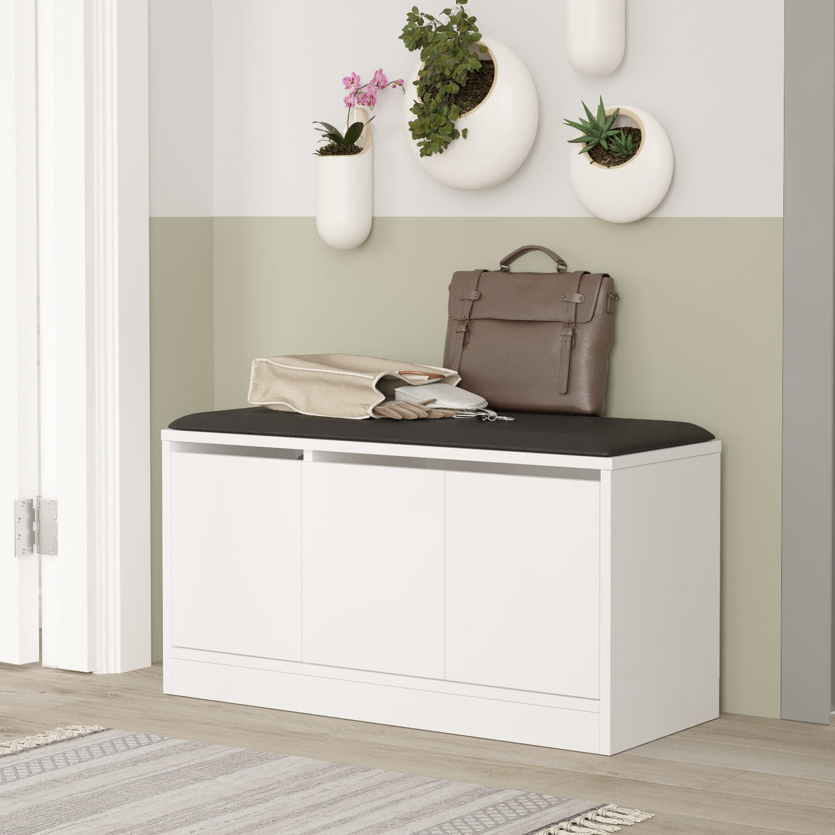 Shoe cabinet Aquila White Melamine 89.6x45.8x35.5 cm