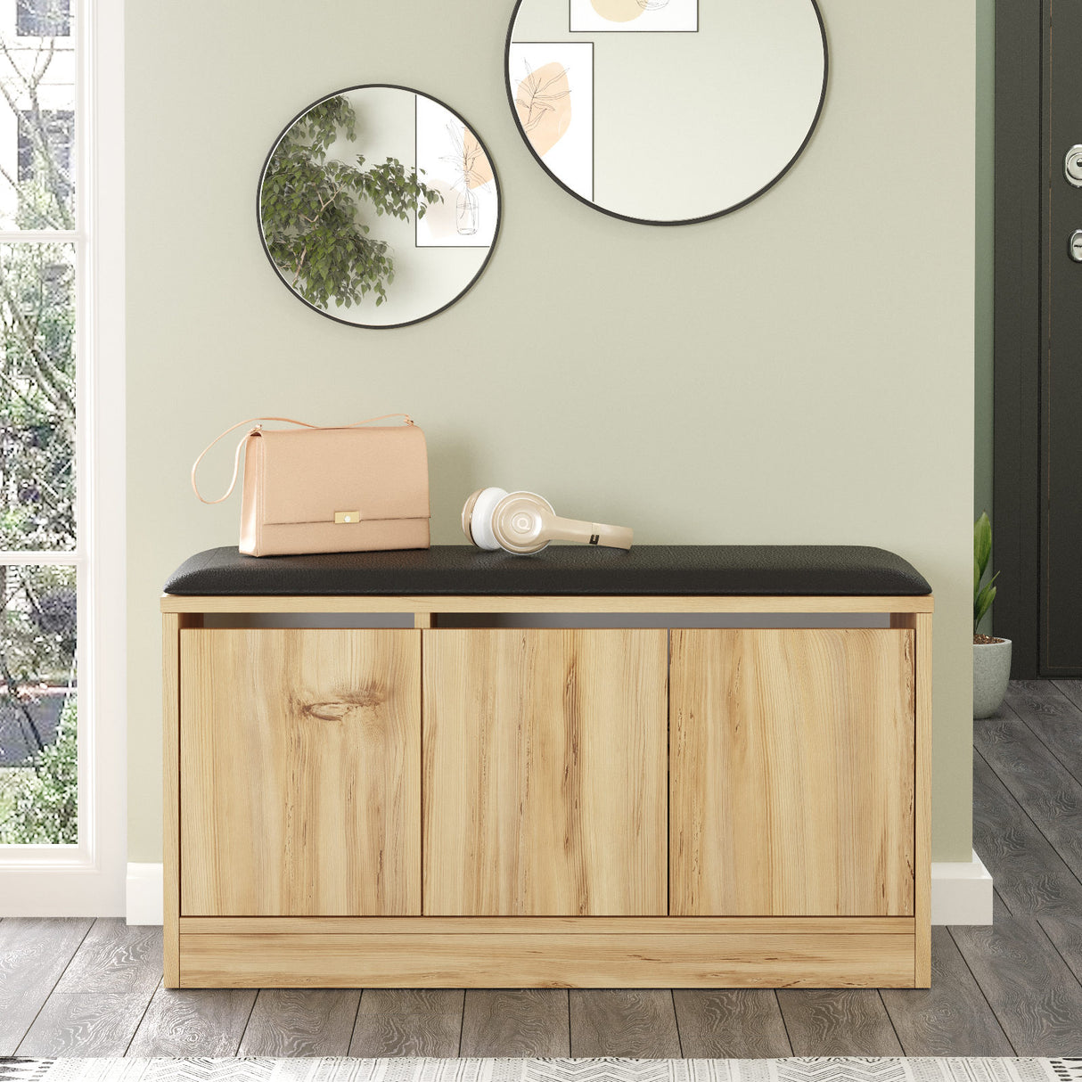 Shoe cabinet aquila oak melamine 89.6x45.8x35.5 cm