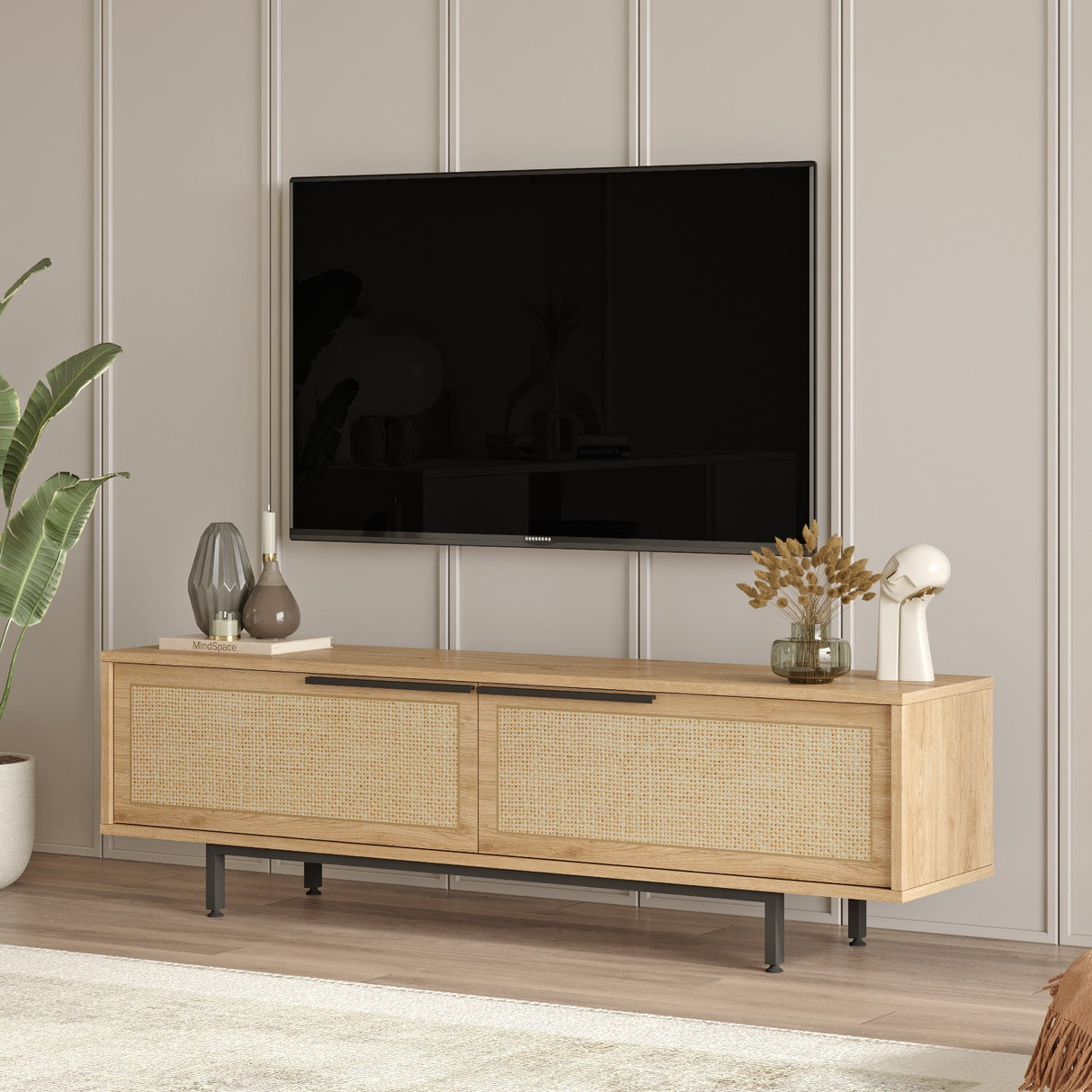 TV furniture cosmos walnut oak melamine 160x45.1x35.5 cm