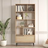 Bookcase cosmos walnut oak melamine 83.9x175.6x29.5 cm