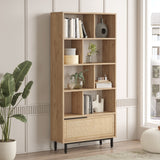 Bookcase cosmos walnut oak melamine 83.9x175.6x29.5 cm