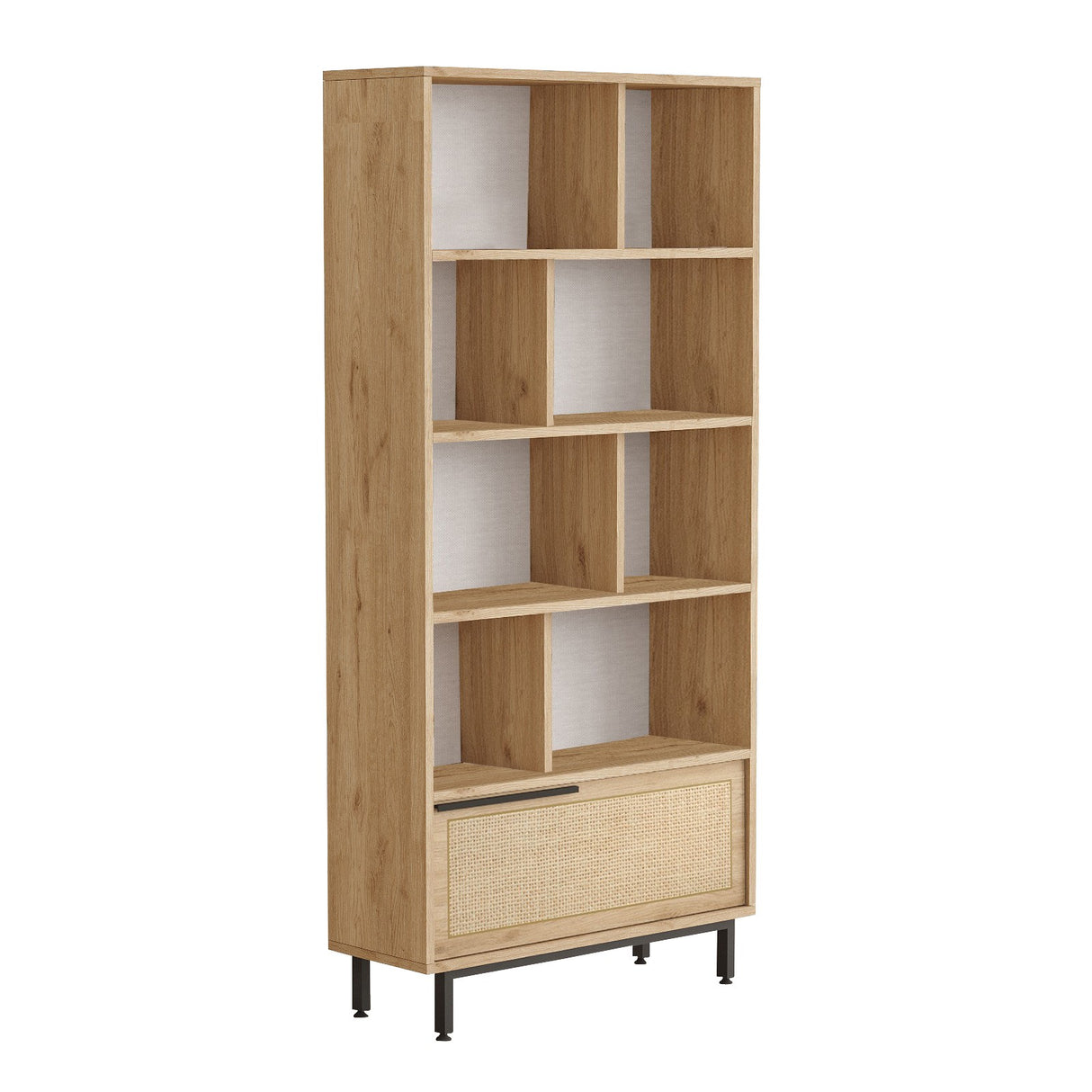 Bookcase cosmos walnut oak melamine 83.9x175.6x29.5 cm