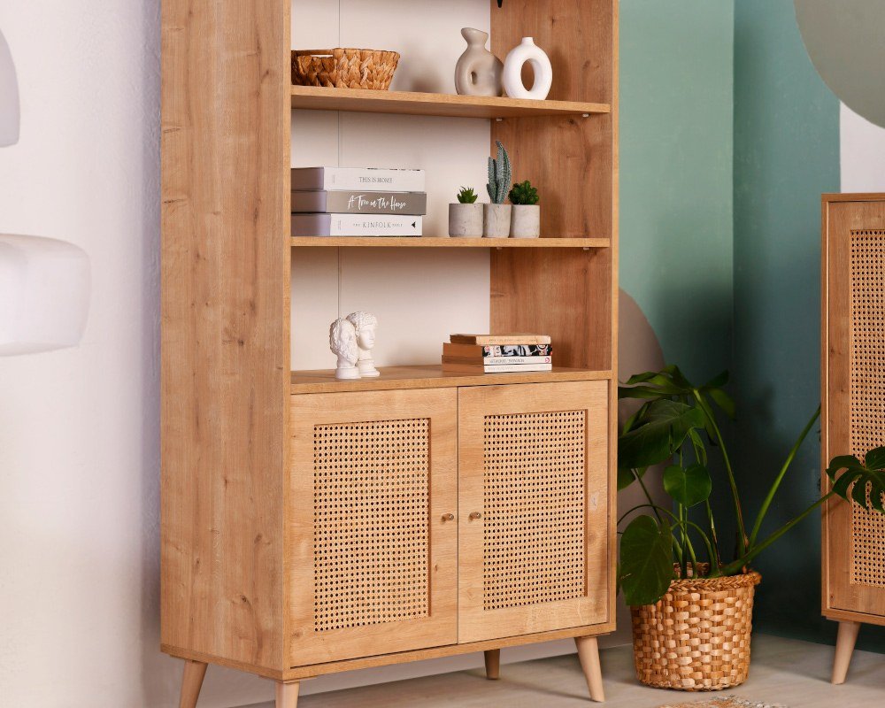 Bookcase Hazeran oak beech wood 40x90x cm