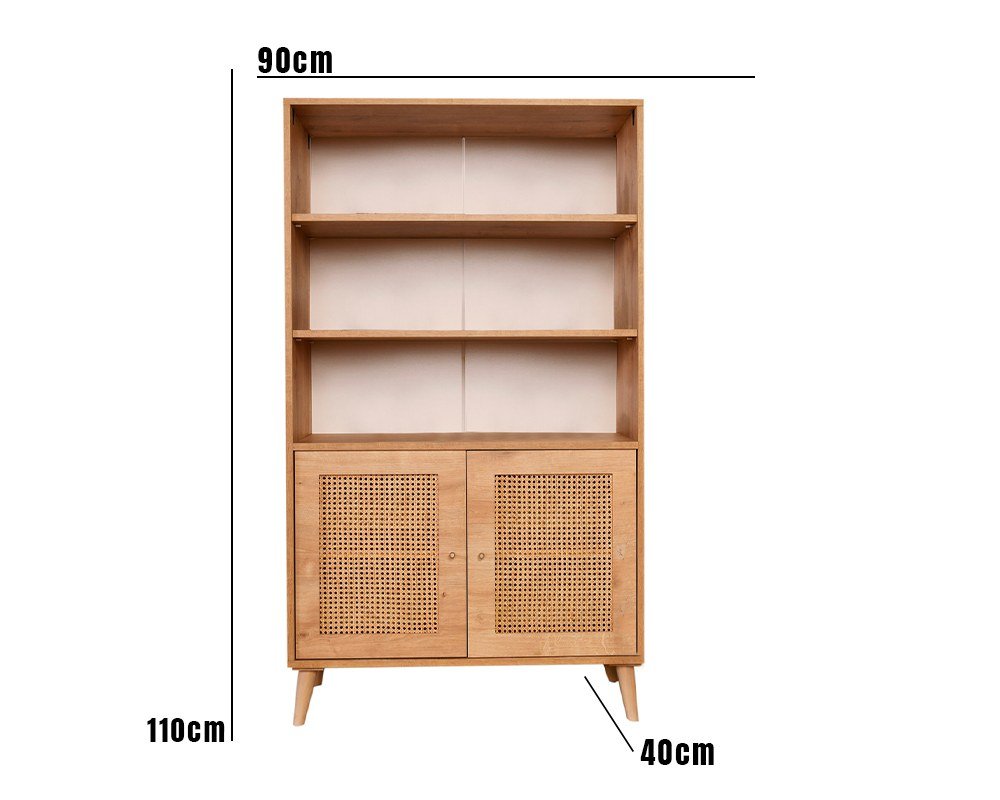 Bookcase Hazeran oak beech wood 40x90x cm