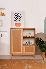 Wall cabinet jut oak beech wood 40x110x90 cm