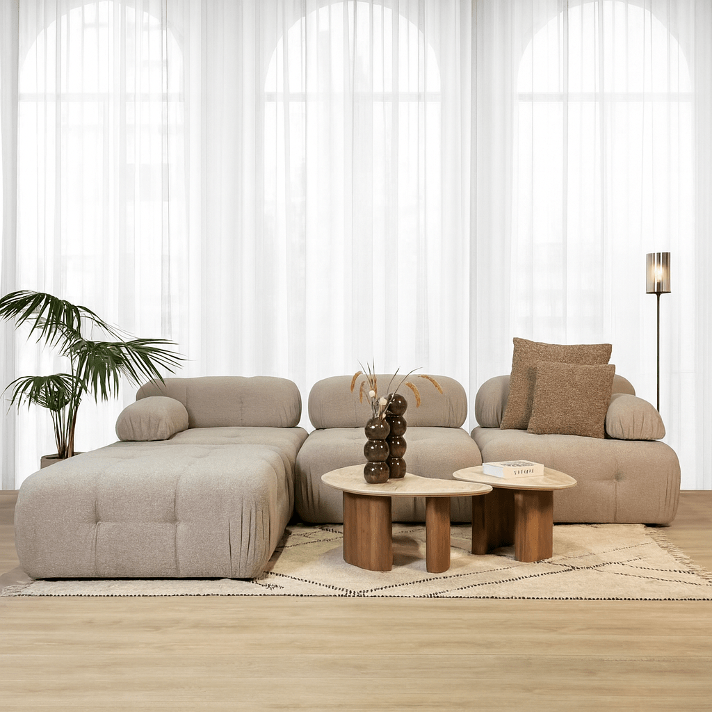 Modular Bank 3-seater with Hocker Doblo Beige