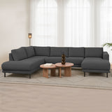 Modern U-Shape Sofa Corner Sofa Left Anthracite Fabric Aniko 310x197x78 cm 