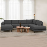 Modern U-Shape Corner Sofa Right Antracite Fabric Aniko 310x197x78 cm 