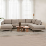 Modern U-Shape Corner Sofa Right Taupe Fabric Aniko 310x197x78 cm 