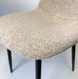 Set of 4 Scandinavian Dining Chairs Latte Bouclé Fabric Swift - Without Armrests 