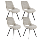 Set of 4 swivel dining chairs Silos chenille beige 