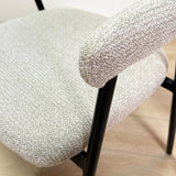 Dining Room Chair Set of 4 Bouclé Beige Lisa - Black Frame 