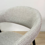 Dining Room Chair Set of 4 Bouclé Beige Lisa - Black Frame 
