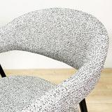 Dining Room Chair Set of 4 Bouclé Beige Lisa - Black Frame 