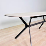 Dining Table Vesta Danish Oval Ceramic Travertine Look 180 cm 