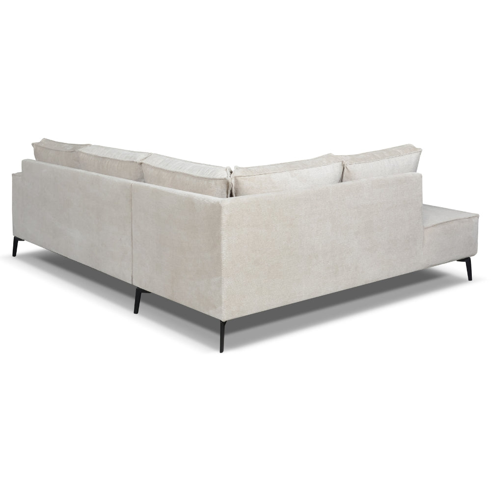 Yara Corner Sofa with Chaise Longue Left Chenille Beige