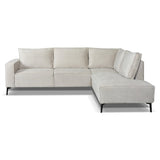 Yara Corner Sofa with Chaise Longue Right Chenille Beige