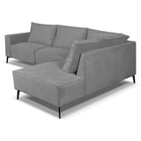 Yara Corner Sofa with Chaise Longue Right Chenille Gray