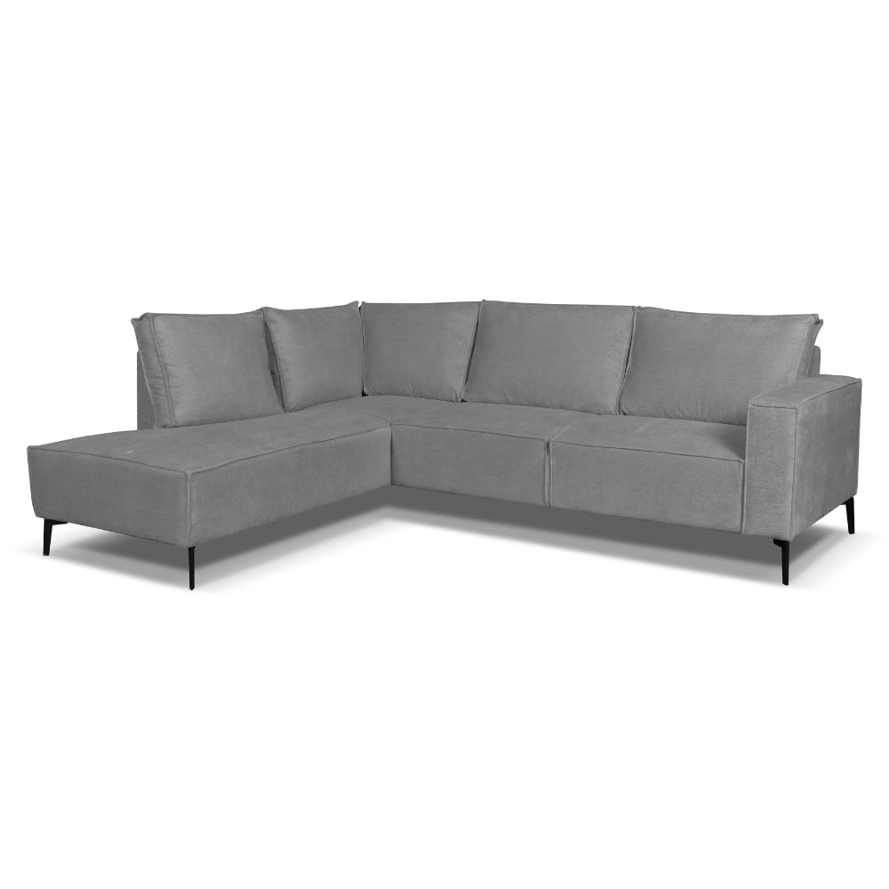 Yara Corner Sofa with Chaise Longue Left Chenille Gray