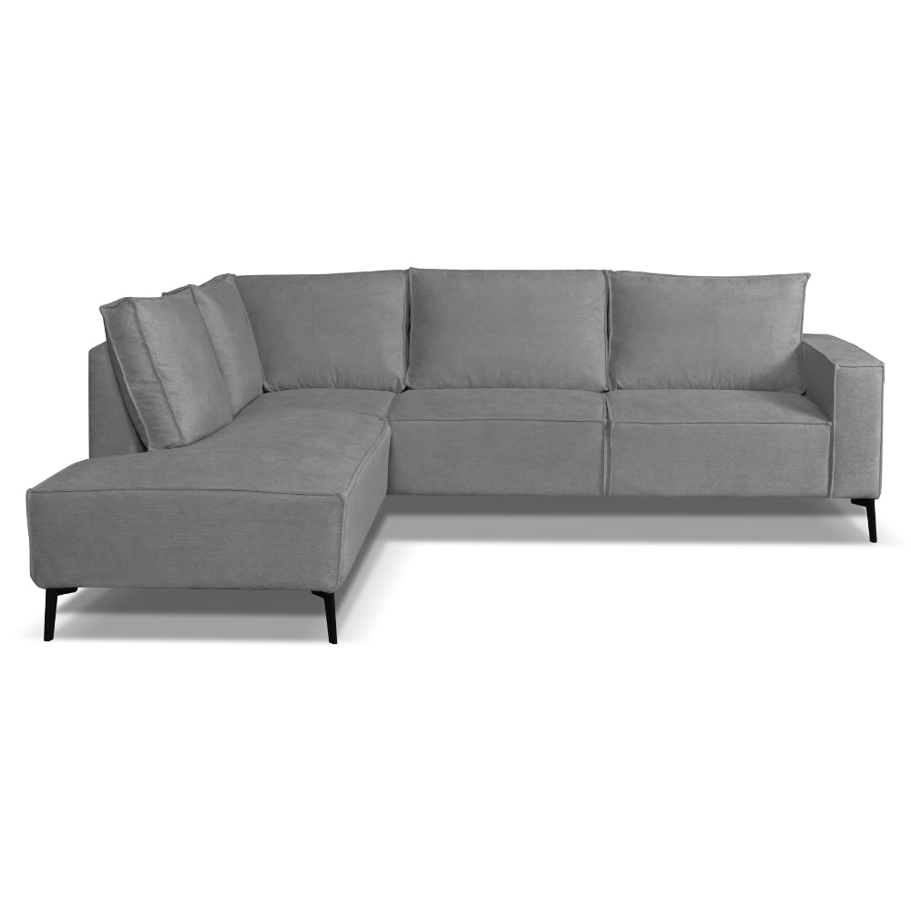 Yara Corner Sofa with Chaise Longue Left Chenille Gray