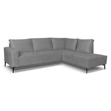 Yara Corner Sofa with Chaise Longue Right Chenille Gray