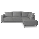 Yara Corner Sofa with Chaise Longue Right Chenille Gray