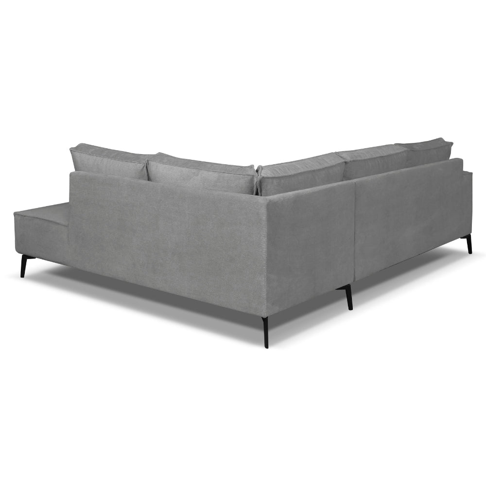 Yara Corner Sofa with Chaise Longue Right Chenille Gray