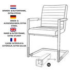 Industrial Dining Chair Cognac Kuba - Faux Leather - With Armrests 