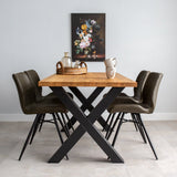 Dining table Rover Oakhout X-Poot Black