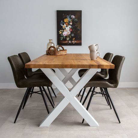 Dining Table Rover Oak X-leg White