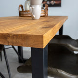 Dining table rover oak u-leg black