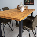 Dining table rover oak u-leg black