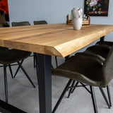 Dining table oak U-leg black Revi