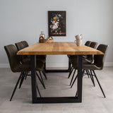 Dining table oak U-leg black Revi