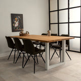 Dining table rover oak u-leg white