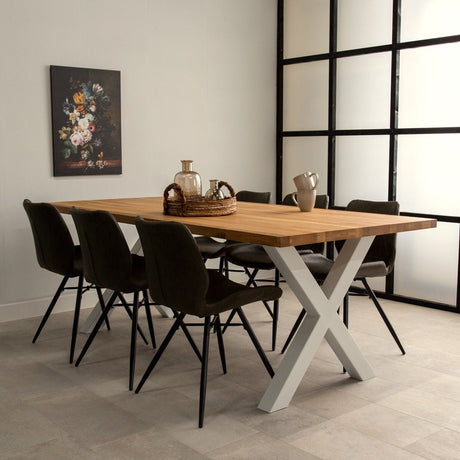 Dining Table Rover Oak X-leg White