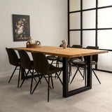 Dining table rover oak u-leg black