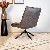 Swivel Chair Yuki Anthracite Eco-leather 360° Rotatable 
