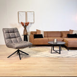 Swivel Chair Yuki Anthracite Eco-leather 360° Rotatable 