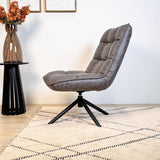 Swivel Chair Yuki Anthracite Eco-leather 360° Rotatable 