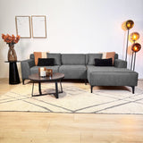 Davidson Corner Sofa Microfiber Anthracite with Compact Lounge - Right 