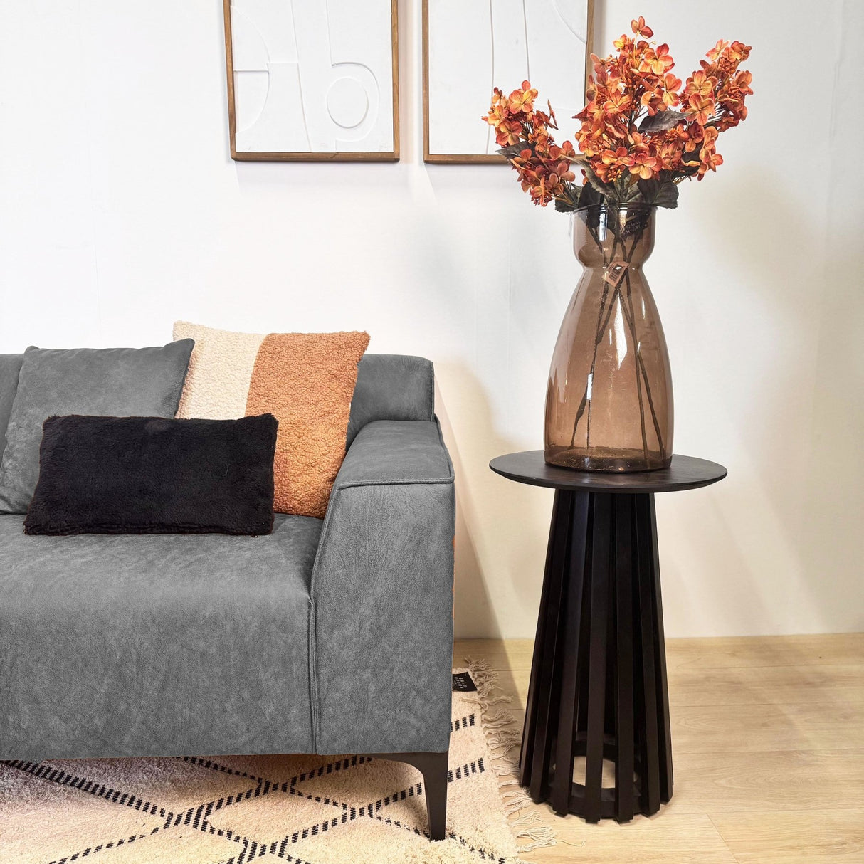 Davidson Corner Sofa Anthracite Left - Microfiber Fabric 