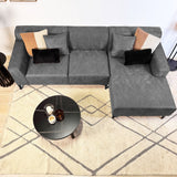 Davidson Corner Sofa Microfiber Anthracite with Compact Lounge - Right 