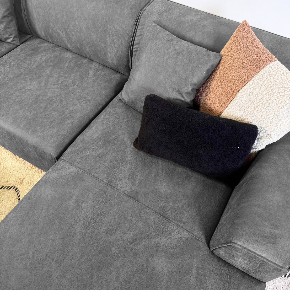 Davidson Corner Sofa Anthracite Left - Microfiber Fabric 